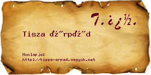 Tisza Árpád névjegykártya